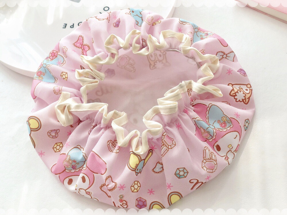 Cute cartoon double bath cap Merledi waterproof bath cap corner biological shampoo kitchen lampblack hair cap Cute cartoon double bath cap Merledi waterproof bath cap corner biological shampoo kitchen lampblack hair cap