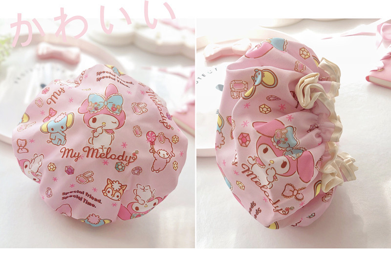 Cute cartoon double bath cap Merledi waterproof bath cap corner biological shampoo kitchen lampblack hair cap Cute cartoon double bath cap Merledi waterproof bath cap corner biological shampoo kitchen lampblack hair cap