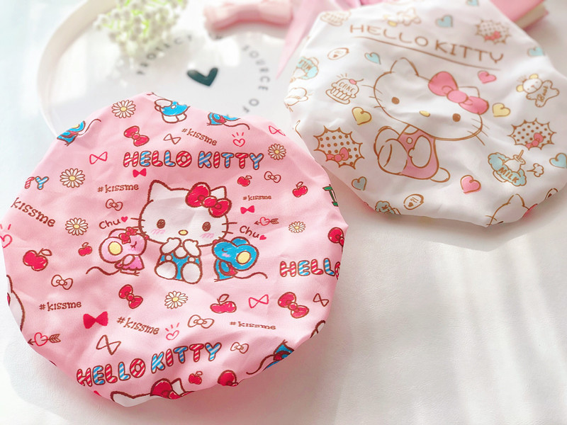 Cute cartoon double bath cap Merledi waterproof bath cap corner biological shampoo kitchen lampblack hair cap Cute cartoon double bath cap Merledi waterproof bath cap corner biological shampoo kitchen lampblack hair cap