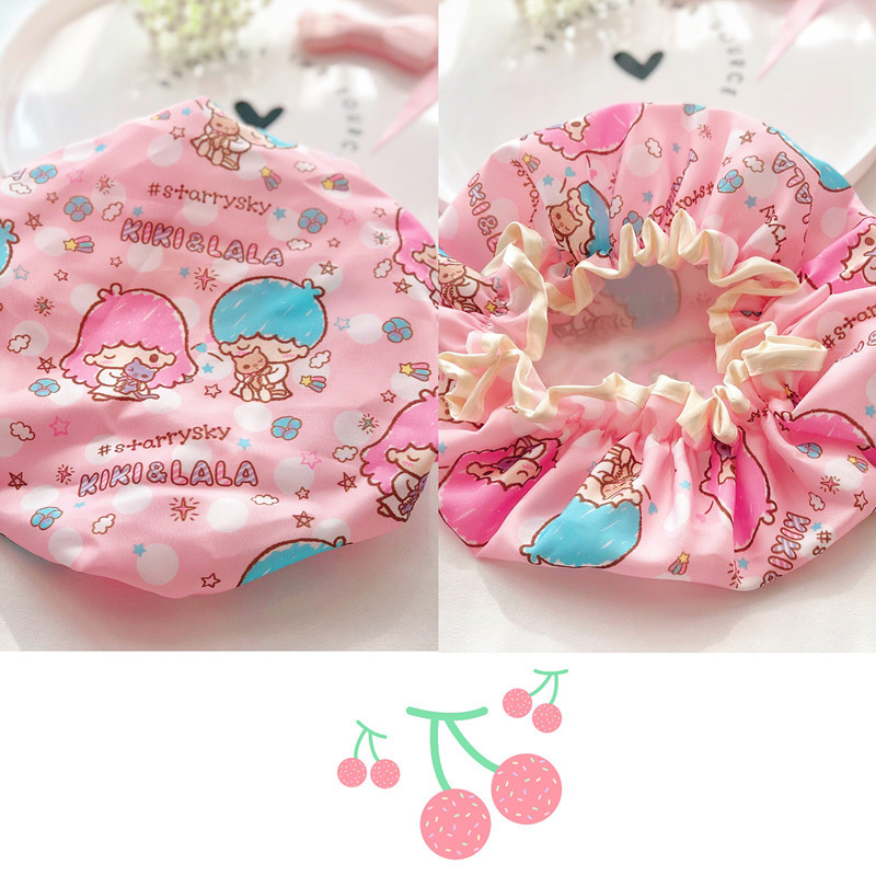 Cute cartoon double bath cap Merledi waterproof bath cap corner biological shampoo kitchen lampblack hair cap Cute cartoon double bath cap Merledi waterproof bath cap corner biological shampoo kitchen lampblack hair cap