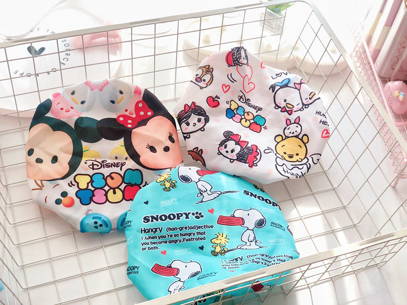 Cute cartoon double bath cap Merledi waterproof bath cap corner biological shampoo kitchen lampblack hair cap Cute cartoon double bath cap Merledi waterproof bath cap corner biological shampoo kitchen lampblack hair cap