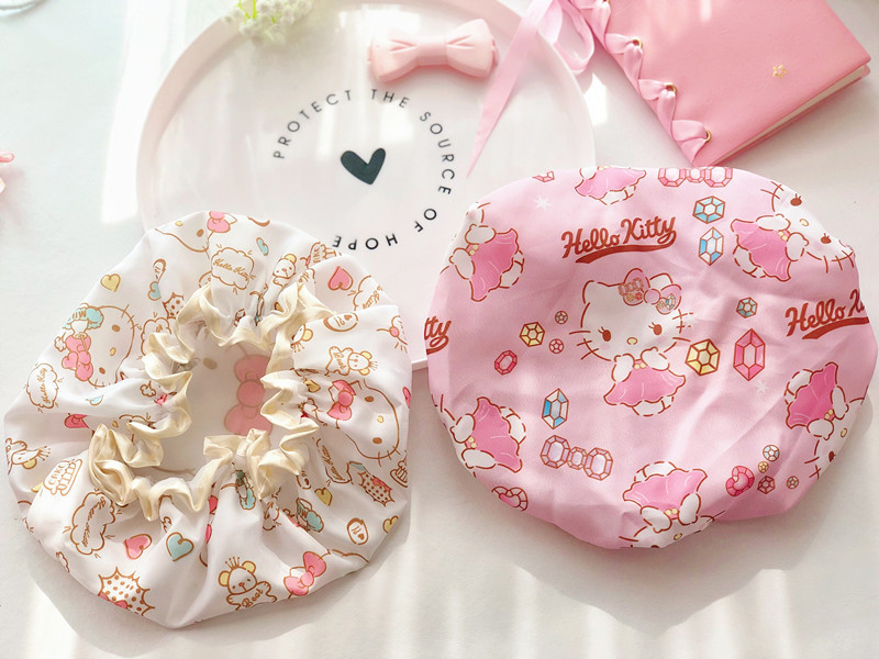 Cute cartoon double bath cap Merledi waterproof bath cap corner biological shampoo kitchen lampblack hair cap Cute cartoon double bath cap Merledi waterproof bath cap corner biological shampoo kitchen lampblack hair cap