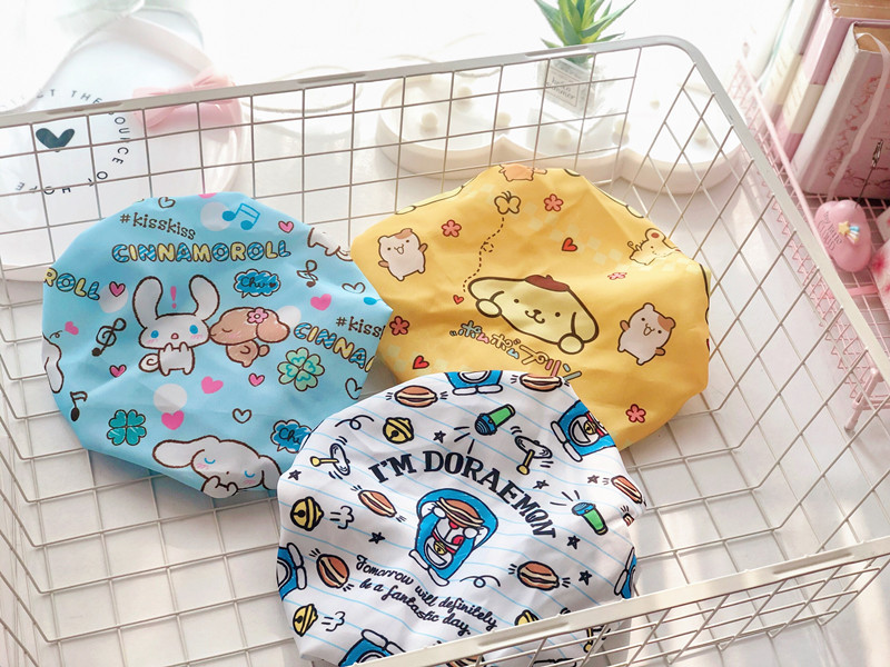 Cute cartoon double bath cap Merledi waterproof bath cap corner biological shampoo kitchen lampblack hair cap Cute cartoon double bath cap Merledi waterproof bath cap corner biological shampoo kitchen lampblack hair cap
