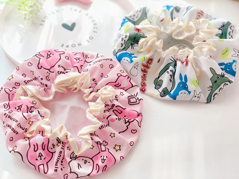 Cute cartoon double bath cap Merledi waterproof bath cap corner biological shampoo kitchen lampblack hair cap Cute cartoon double bath cap Merledi waterproof bath cap corner biological shampoo kitchen lampblack hair cap