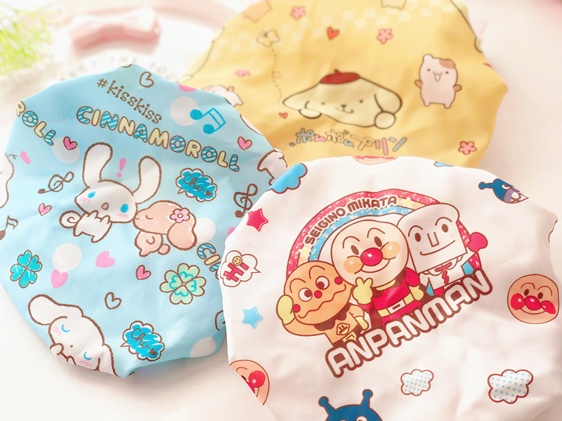 Cute cartoon double bath cap Merledi waterproof bath cap corner biological shampoo kitchen lampblack hair cap Cute cartoon double bath cap Merledi waterproof bath cap corner biological shampoo kitchen lampblack hair cap