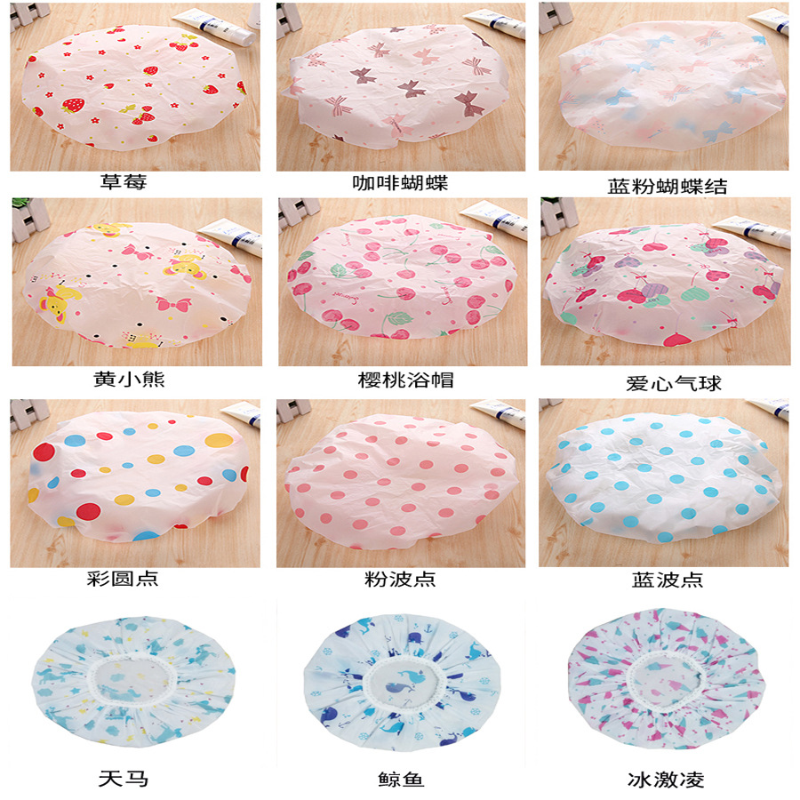 Bath waterproof bath cap with thickened cartoon pattern make-up care cap kitchen lampblack cap wholesale