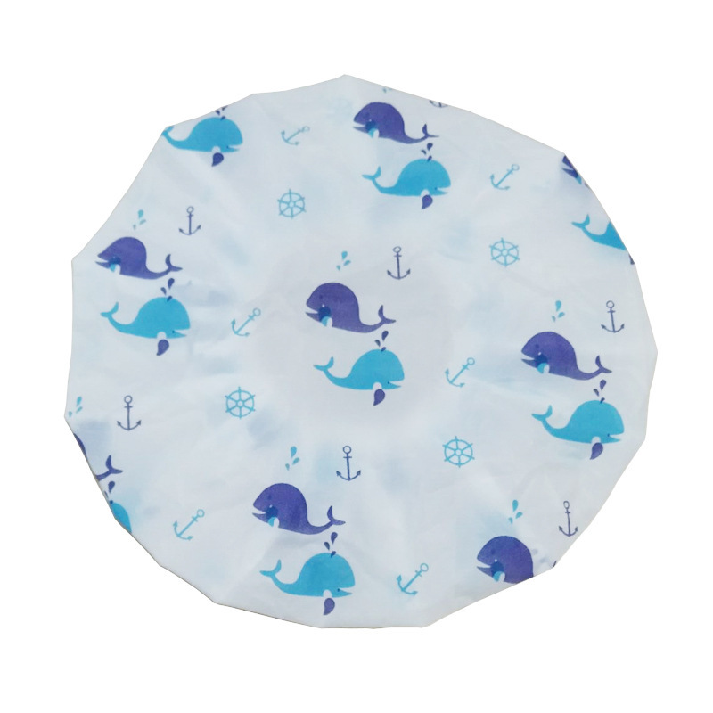 Bath waterproof bath cap with thickened cartoon pattern make-up care cap kitchen lampblack cap wholesale