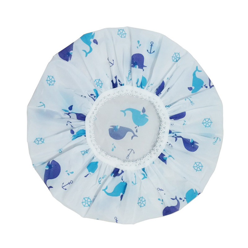 Bath waterproof bath cap with thickened cartoon pattern make-up care cap kitchen lampblack cap wholesale Bath waterproof bath cap with thickened cartoon pattern make-up care cap kitchen lampblack cap wholesale