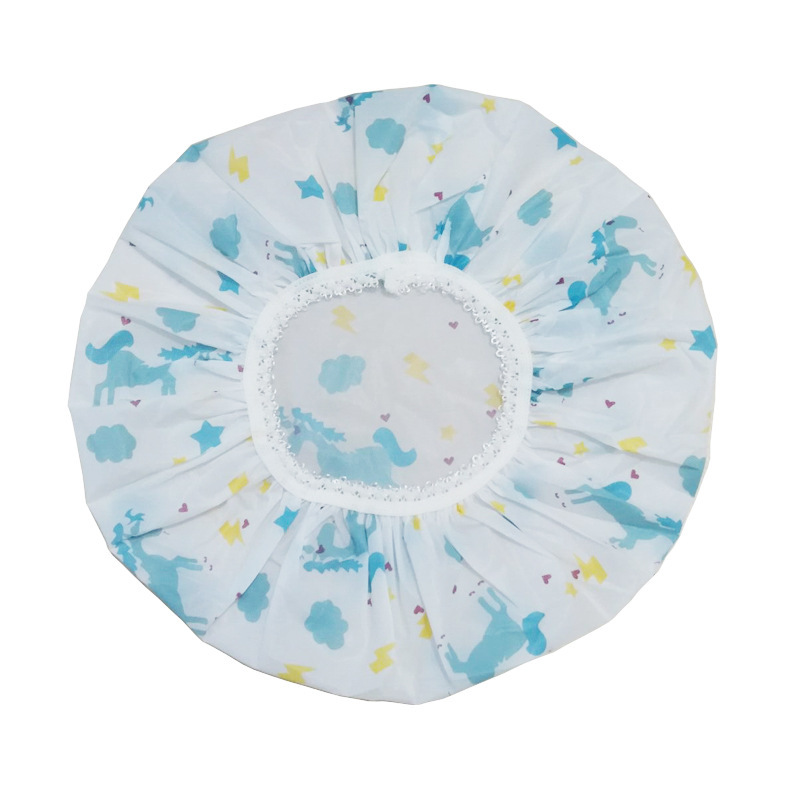 Bath waterproof bath cap with thickened cartoon pattern make-up care cap kitchen lampblack cap wholesale Bath waterproof bath cap with thickened cartoon pattern make-up care cap kitchen lampblack cap wholesale
