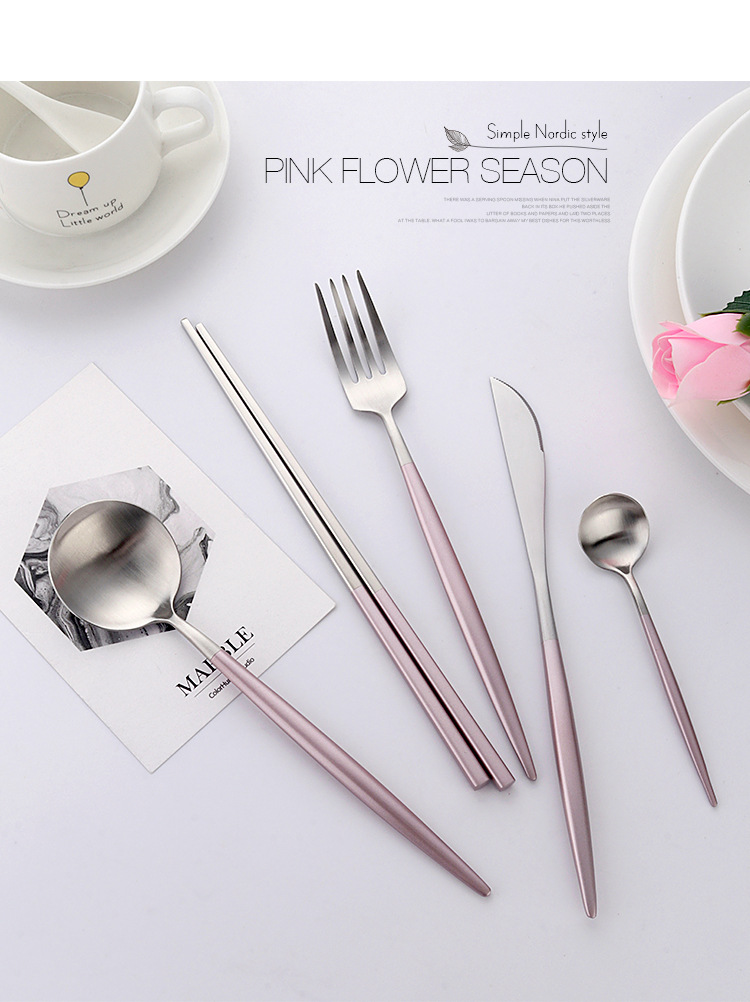 SOURCE Factory Exquisite Matte Brushed Tableware Set Portugal round Handle Tableware Set Pack 304 Stainless Steel Knife, Fork and Spoon SOURCE Factory Exquisite Matte Brushed Tableware Set Portugal round Handle Tableware Set Pack 304 Stainless Steel Knife, Fork and Spoon