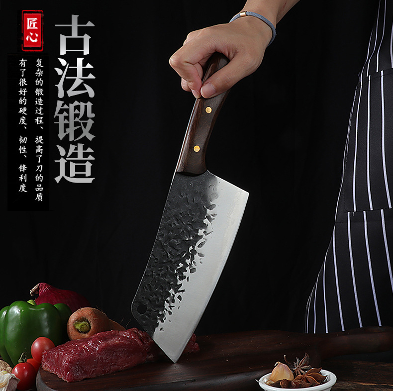 Cleaver Slicing Knife Kitchen Household Forging Meat Cutting Slaughter Kitchen Knife Vintage Forging Small Kitchen Knife Cleaver Slicing Knife Kitchen Household Forging Meat Cutting Slaughter Kitchen Knife Vintage Forging Small Kitchen Knife