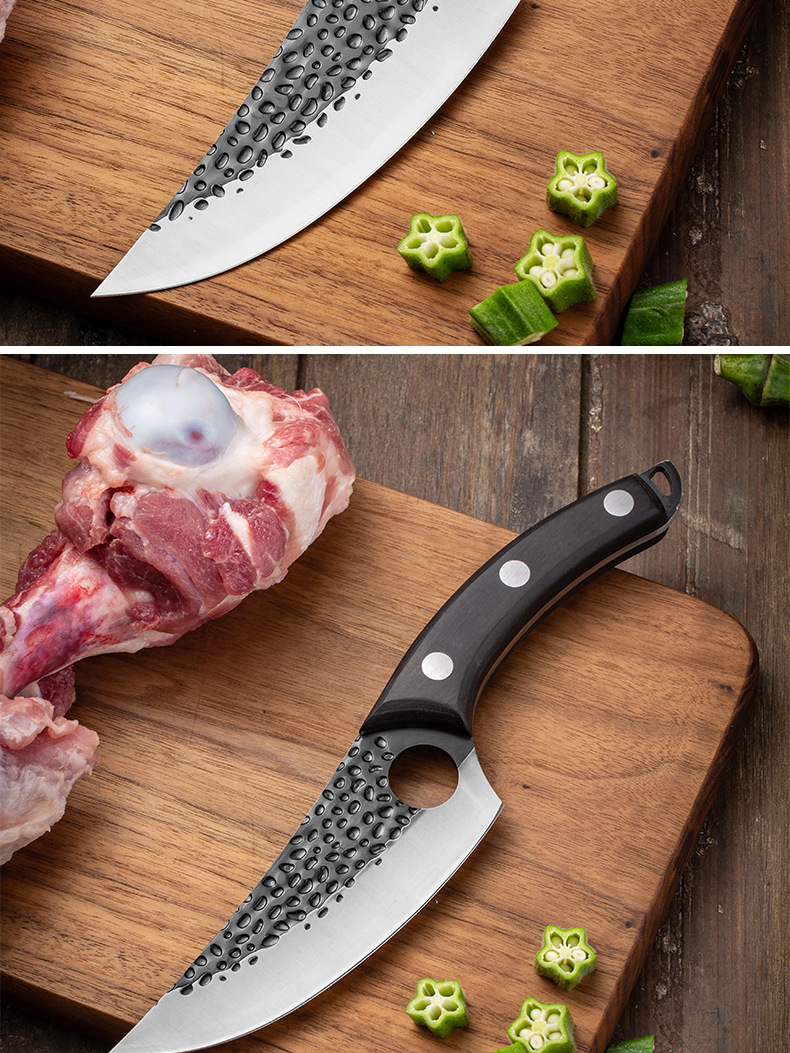 Machete Sever Knife Chef Knife Kitchen Knife Sliced Fish Killing Stainless Steel Boning Knife Forged Hammer Pattern Machete Sever Knife Chef Knife Kitchen Knife Sliced Fish Killing Stainless Steel Boning Knife Forged Hammer Pattern