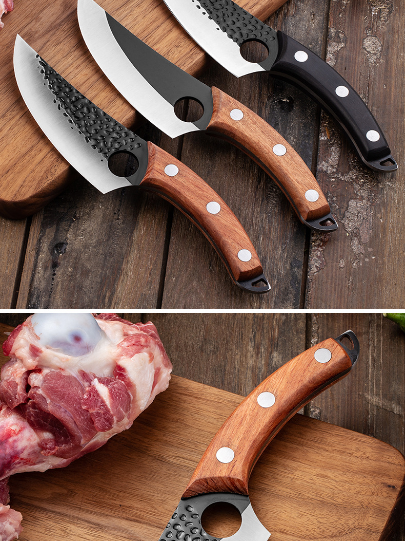 Machete Sever Knife Chef Knife Kitchen Knife Sliced Fish Killing Stainless Steel Boning Knife Forged Hammer Pattern Machete Sever Knife Chef Knife Kitchen Knife Sliced Fish Killing Stainless Steel Boning Knife Forged Hammer Pattern