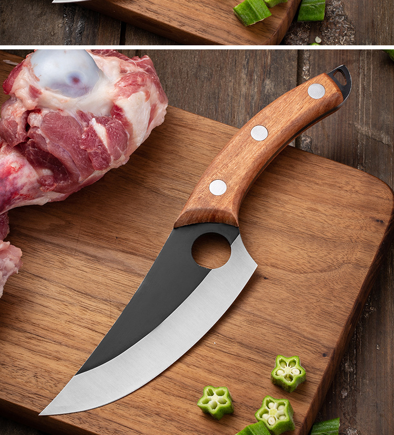 Machete Sever Knife Chef Knife Kitchen Knife Sliced Fish Killing Stainless Steel Boning Knife Forged Hammer Pattern Machete Sever Knife Chef Knife Kitchen Knife Sliced Fish Killing Stainless Steel Boning Knife Forged Hammer Pattern
