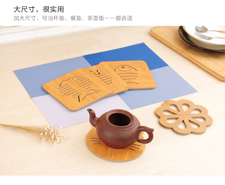 Wooden place mat heat mat Creative table mat plate mat household iron proof pot mat casserole bowl mat coasters