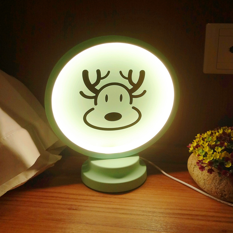 Nordic Simple Table Lamp Cartoon Animal Rabbit Children's Room Macaron Small Night Lamp Cute Wrought Iron Creative Eye-Protection Lamp