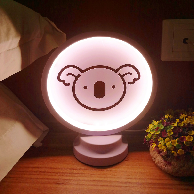 Nordic Simple Table Lamp Cartoon Animal Rabbit Children's Room Macaron Small Night Lamp Cute Wrought Iron Creative Eye-Protection Lamp