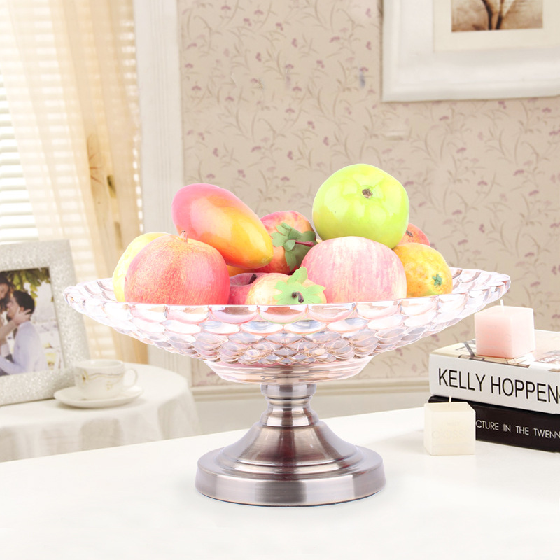European Fruit Plate Creative Luxury High-Grade Glass Living Room Decoration Gift Utensils Coffee Table Home Practical Decoration