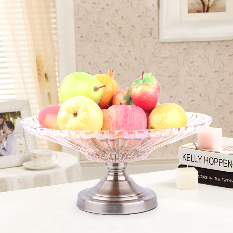 European Fruit Plate Creative Luxury High-Grade Glass Living Room Decoration Gift Utensils Coffee Table Home Practical Decoration