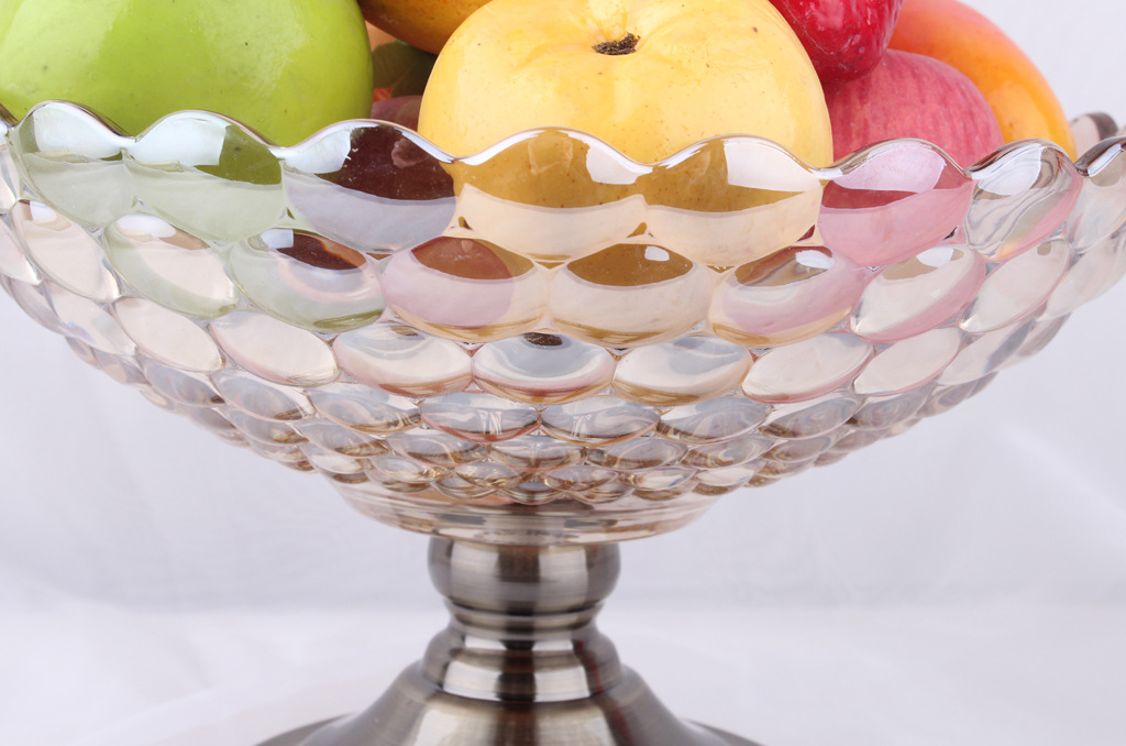 European Fruit Plate Creative Luxury High-Grade Glass Living Room Decoration Gift Utensils Coffee Table Home Practical Decoration