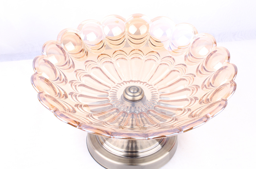 European Fruit Plate Creative Luxury High-Grade Glass Living Room Decoration Gift Utensils Coffee Table Home Practical Decoration