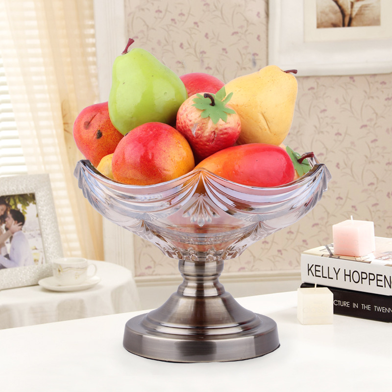 European Fruit Plate Creative Luxury High-Grade Glass Living Room Decoration Gift Utensils Coffee Table Home Practical Decoration