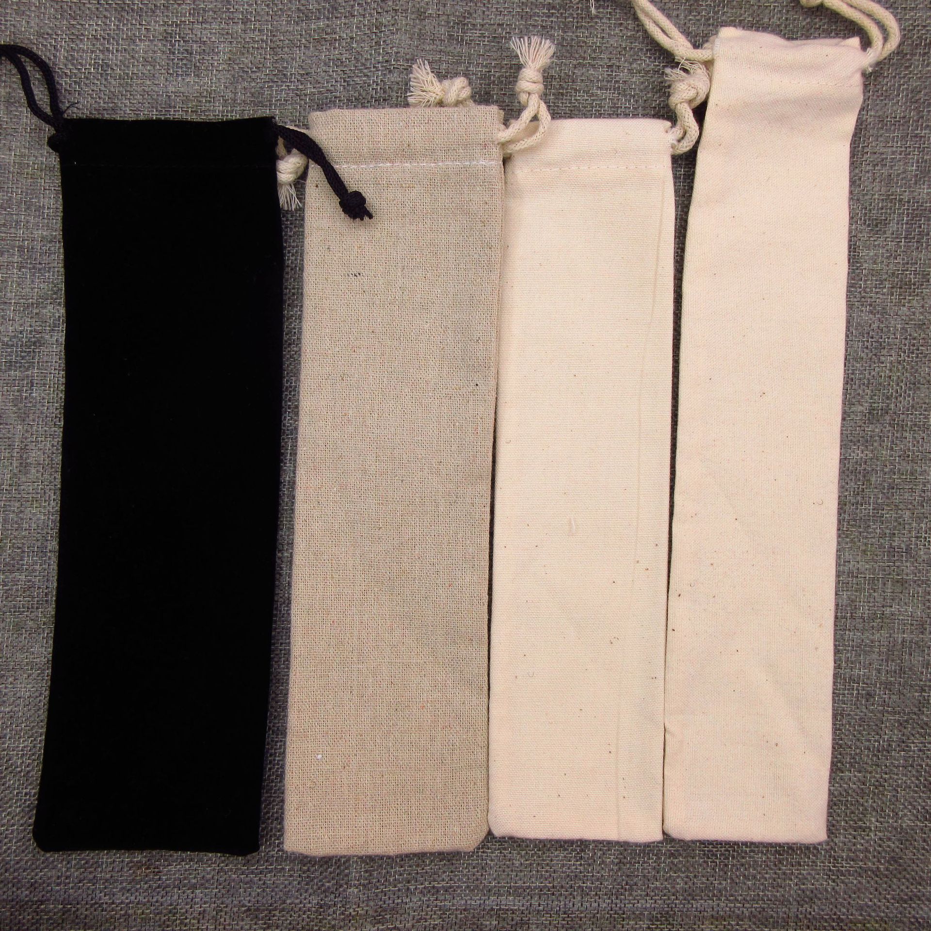 Straw Bag Stainless Steel Straw Glass Straw Special Bag Portable Tableware Bag Cotton and Linen Straw Bag Flannel Bag