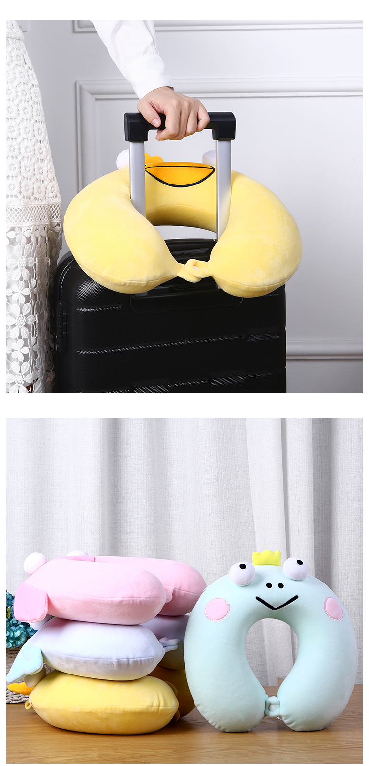 Animal Cartoon Student U-Shaped Neck Pillow Children's Holiday Outdoor Super Soft Portable Slow Rebound Memory Foam U-Shaped Pillow Head