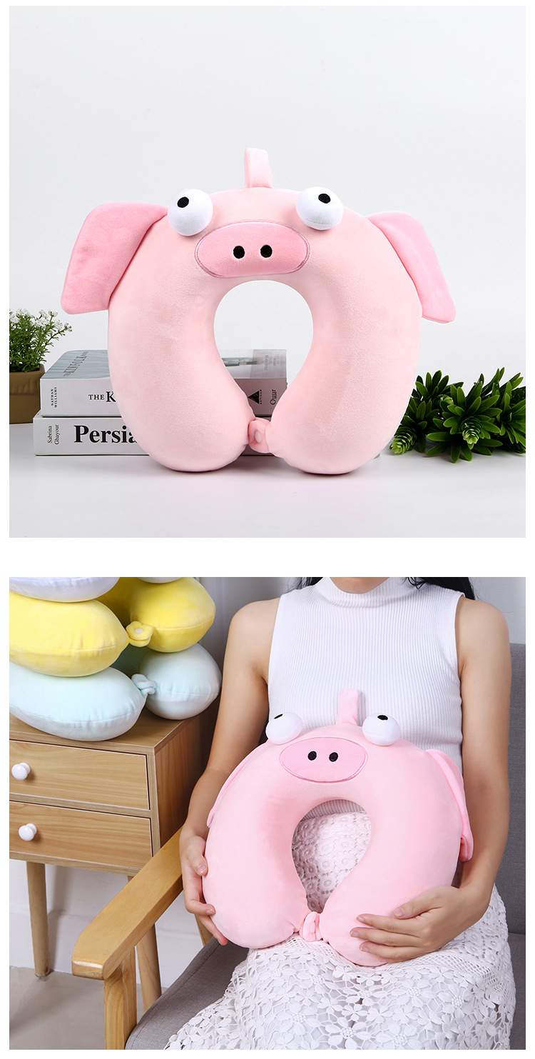 Animal Cartoon Student U-Shaped Neck Pillow Children's Holiday Outdoor Super Soft Portable Slow Rebound Memory Foam U-Shaped Pillow Head