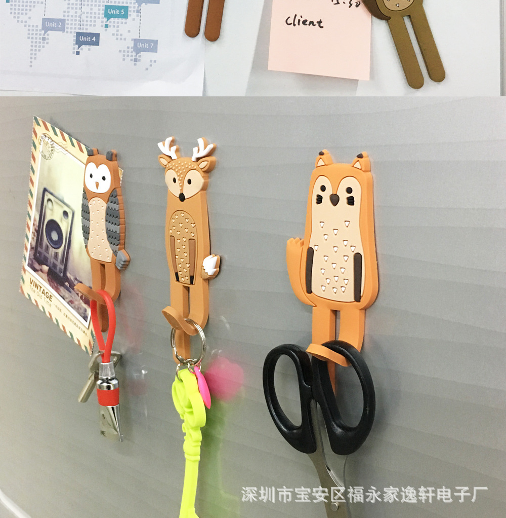 Nordic animal magnetic refrigerator stick hook Japanese system hook