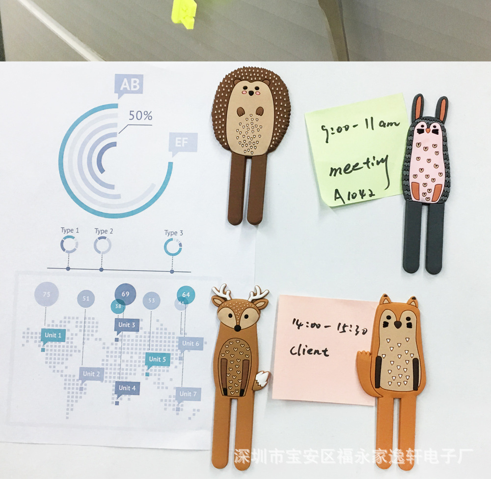 Nordic animal magnetic refrigerator stick hook Japanese system hook