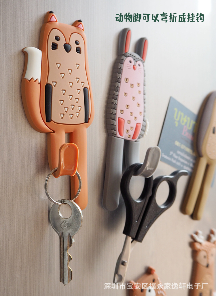 Nordic animal magnetic refrigerator stick hook Japanese system hook