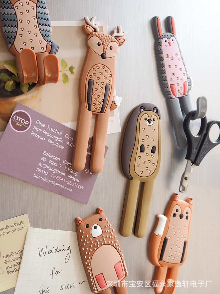 Nordic animal magnetic refrigerator stick hook Japanese system hook