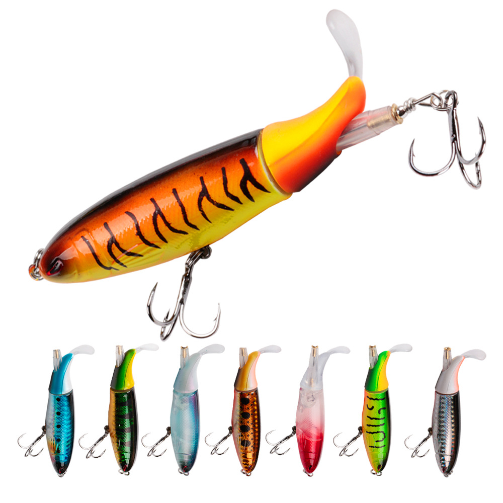 13G10cm Luya Bait Propeller Tractor Hard Bait Floating Pencil Lure Bait VIB Blood Groove Hook