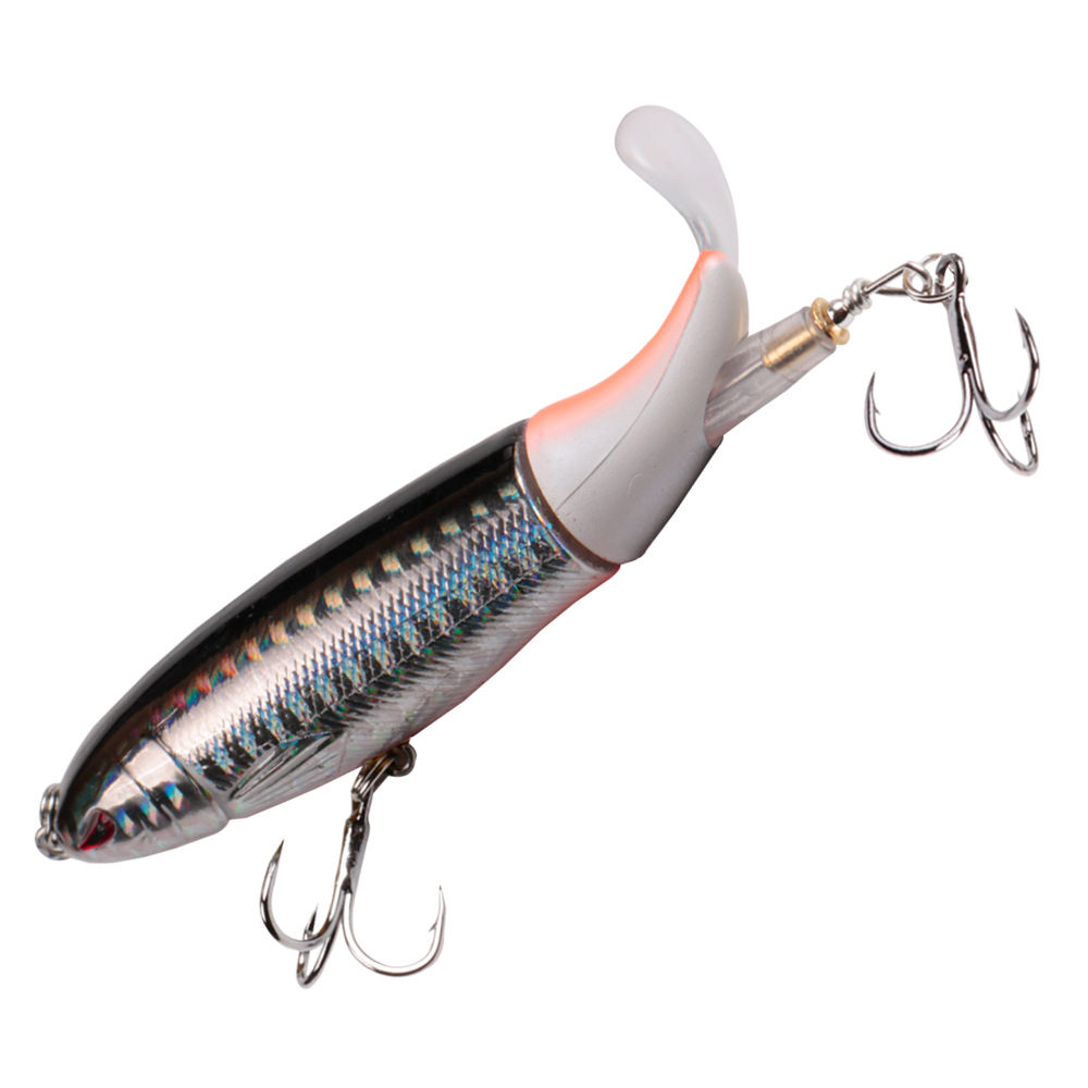 13G10cm Luya Bait Propeller Tractor Hard Bait Floating Pencil Lure Bait VIB Blood Groove Hook