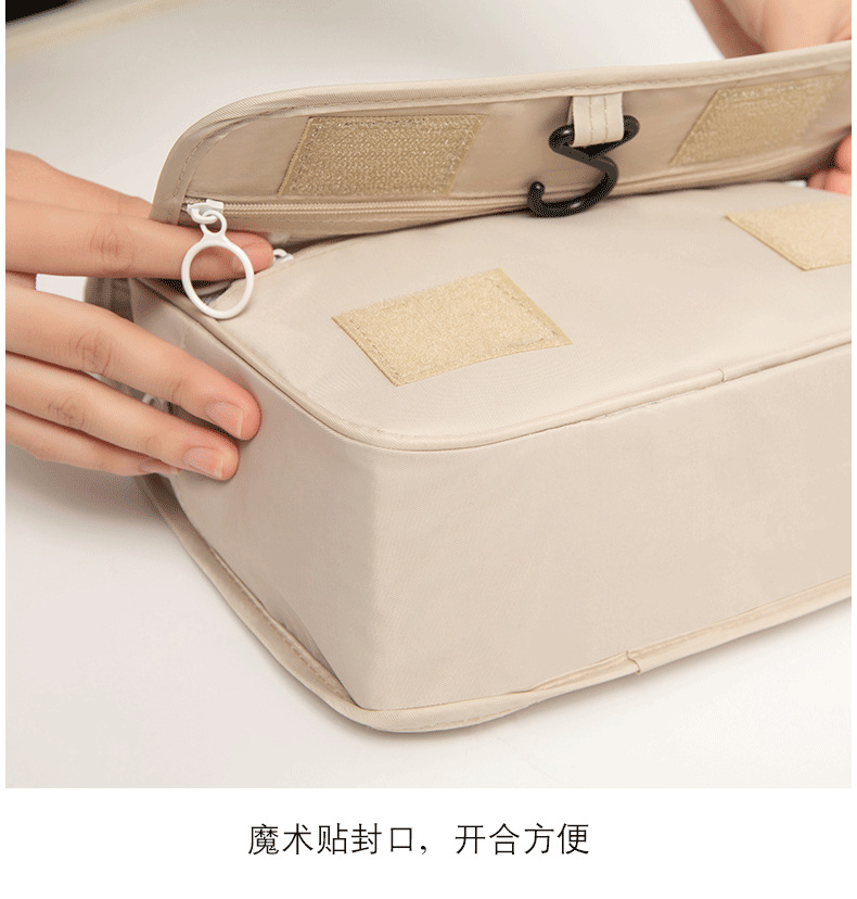 Crossborder Travel package Twill lemon hanging hook wash gargle bag multifunctional folding travel makeup bag