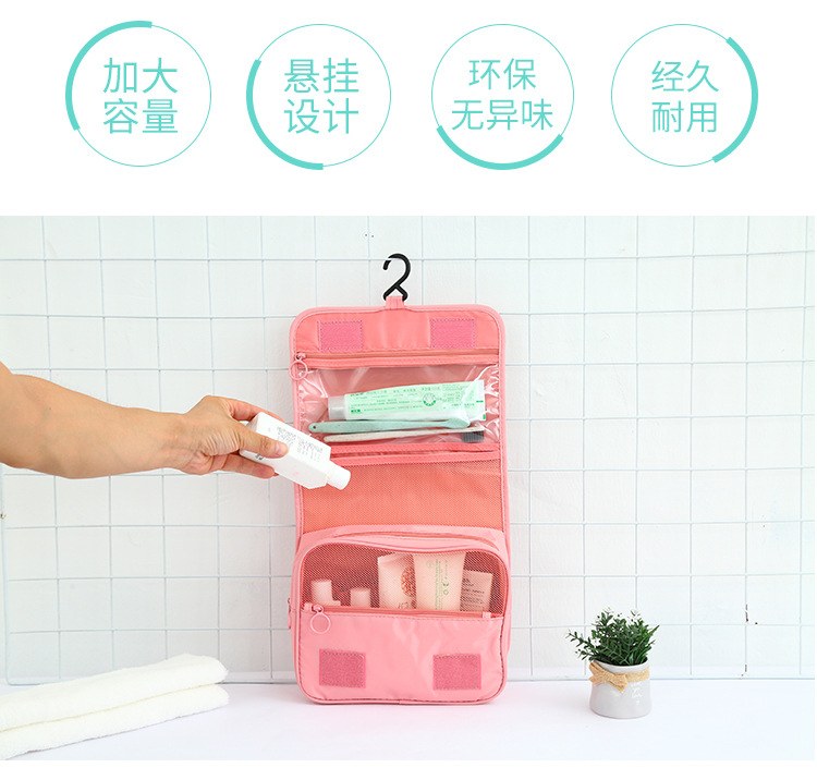 Spot wholesale waterproof travel bulk twill hook wash bag portable travel toiletrie bag