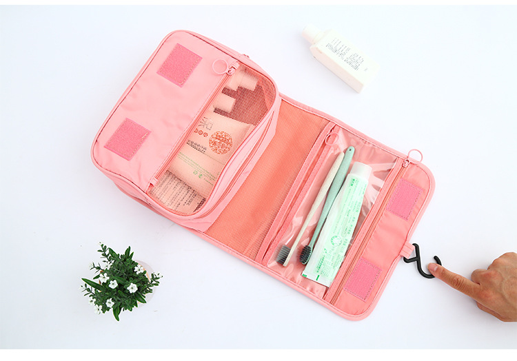 Spot wholesale waterproof travel bulk twill hook wash bag portable travel toiletrie bag
