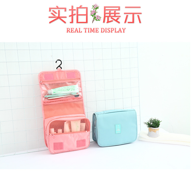 Spot wholesale waterproof travel bulk twill hook wash bag portable travel toiletrie bag