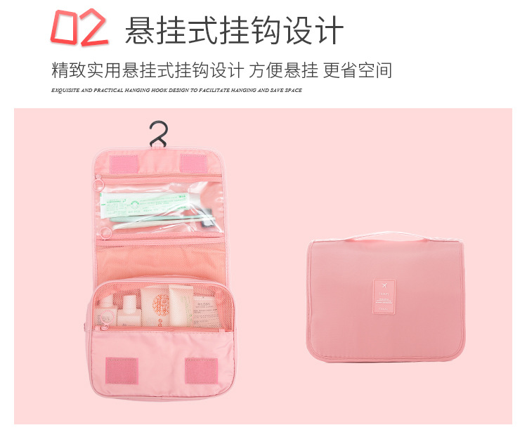 Spot wholesale waterproof travel bulk twill hook wash bag portable travel toiletrie bag