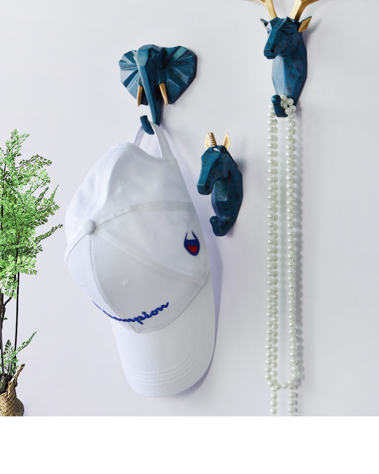 Nordic Creative Animal hook without hole deer head hanging coat hook wall After the door Key Wall Hanging Rack Single