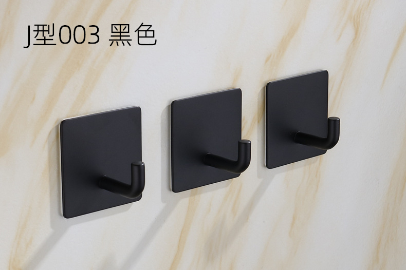 Kitchen and bathroom non staple metal coat and hat hook creative sticky hook stainless steel non punch hook single hook