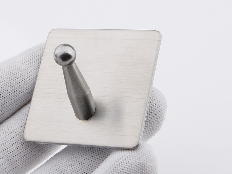 Kitchen and bathroom non staple metal coat and hat hook creative sticky hook stainless steel non punch hook single hook