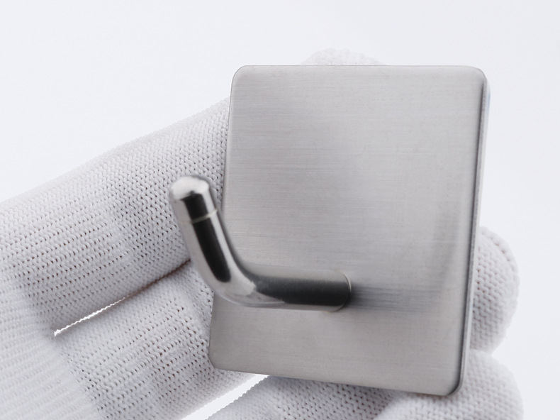 Kitchen and bathroom non staple metal coat and hat hook creative sticky hook stainless steel non punch hook single hook