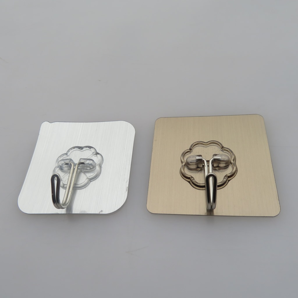 The Six centimeters brushed silver hook small hook strong adhesive hook taobao express magic stick hook factory