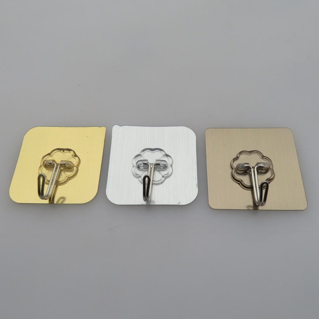The Six centimeters brushed silver hook small hook strong adhesive hook taobao express magic stick hook factory