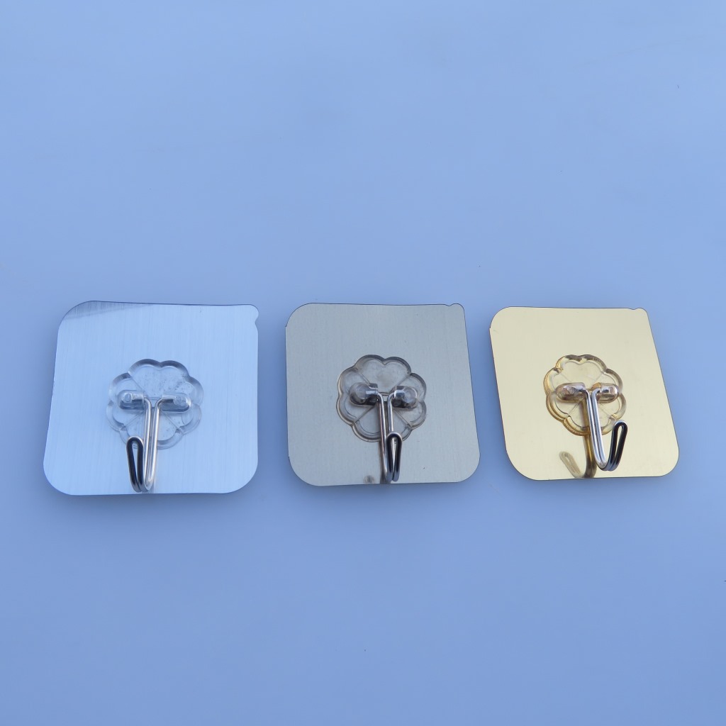The Six centimeters brushed silver hook small hook strong adhesive hook taobao express magic stick hook factory