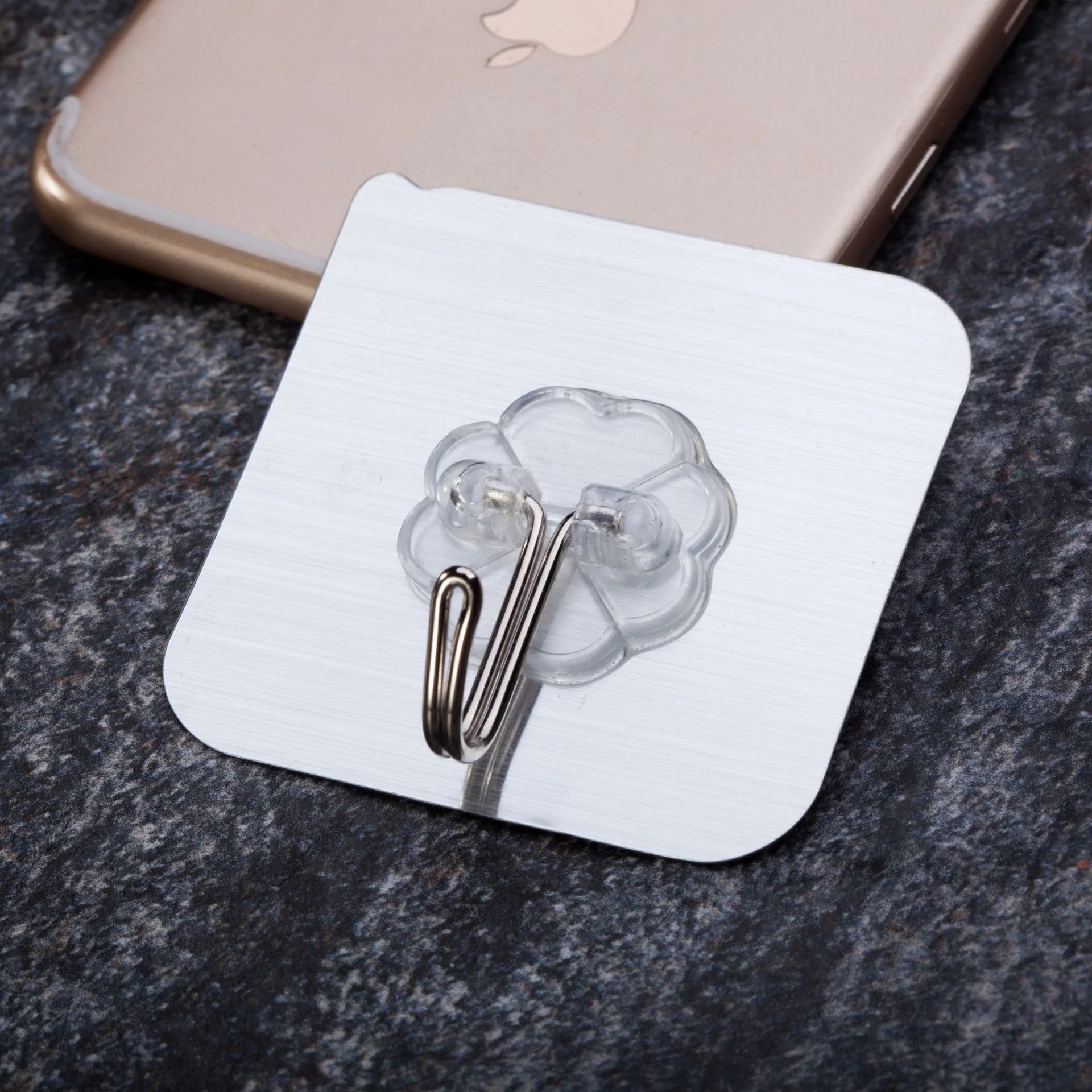 The Six centimeters brushed silver hook small hook strong adhesive hook taobao express magic stick hook factory