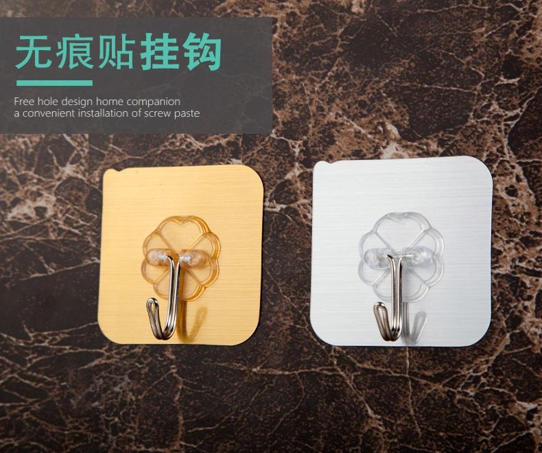The Six centimeters brushed silver hook small hook strong adhesive hook taobao express magic stick hook factory