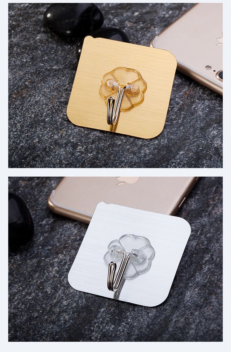 The Six centimeters brushed silver hook small hook strong adhesive hook taobao express magic stick hook factory